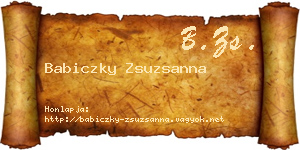 Babiczky Zsuzsanna névjegykártya